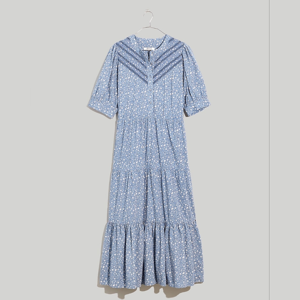 Madewell cottage garden embroidered midi dress XS